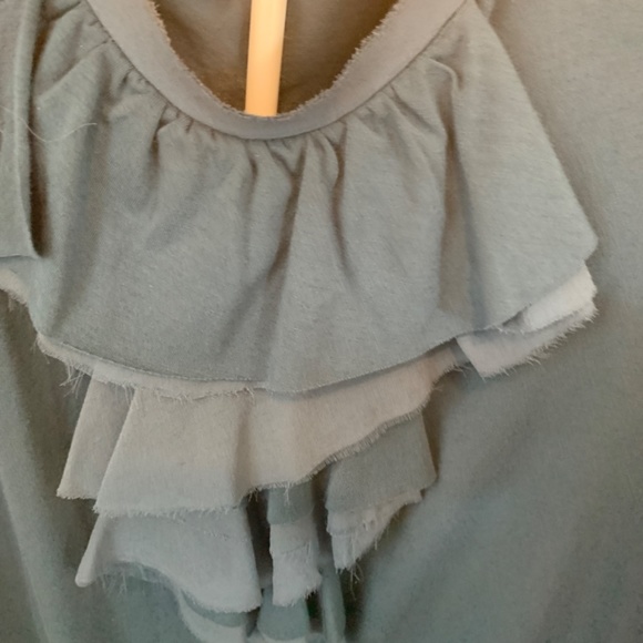 Ann Taylor dark teal  ruffle front tank. Worn once - Picture 6 of 6